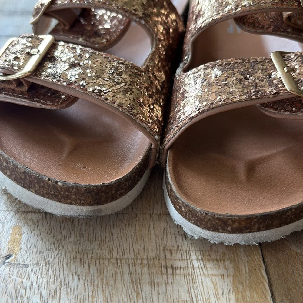 GAP Kids Rose Gold Glitter Double-Buckle Sandals